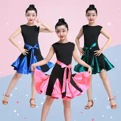 Новое поступление детская танцевальная Dressfor конкурс бальных танцев платья для девочек современный ча-ча Одежда для танцев Танго Костюм