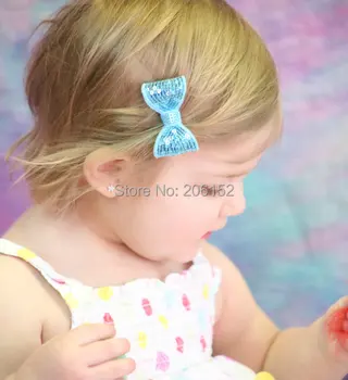 

Hot Sale Sequin Bow Clip 12pcs/lot 5cm Children Sequin Barrettes Boutique Kids Hair Pin Head wear 24 colors Available