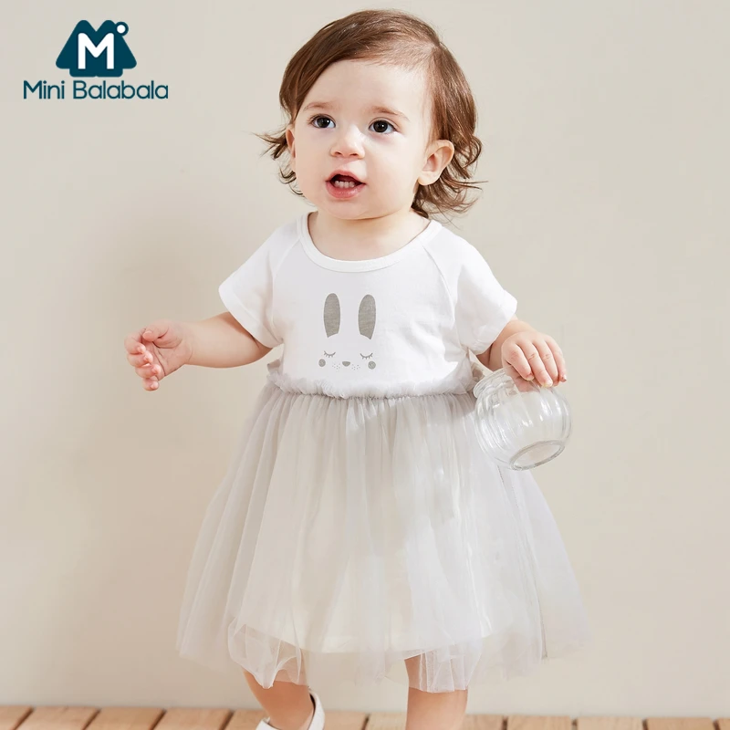 Мини платье balabalaBaby Новинка лета 2019 детское для девочек Сетчатое с короткими