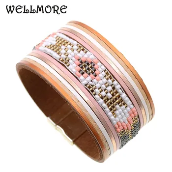 

WELLMORE beaded bracelets bangles wrap bracelets have 3 size Bohemian bracelets for women fashion jewelry bracelet femme