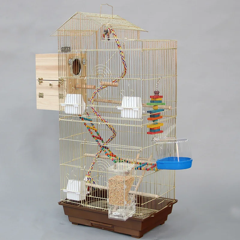 Or Plaqué Grandes Cages à Oiseaux Maisons Grande Maison Toit