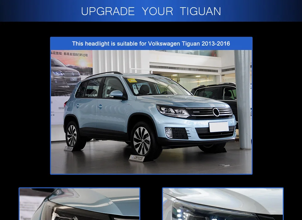 АКД тюнинг Автомобильные фары для Volkswagen Tiguan 2013- светодиодные фары DRL ходовые огни Bi-Xenon луч Противотуманные фары ангельские глазки