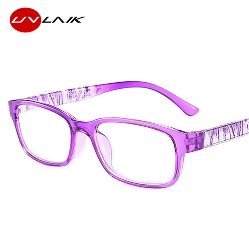 UVLAIK Anti blue Reading Glasses Hyperopia Men Women Presbyopic Reading Eyeglasses Prescription+1.0+4.0 - Цвет оправы: purple