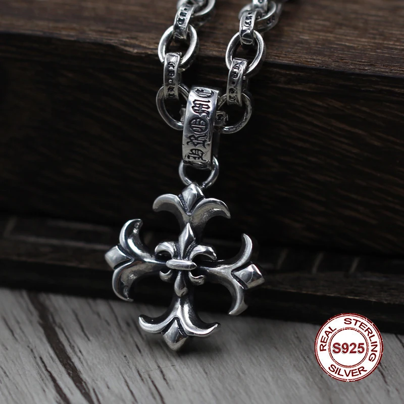 S925 Sterling Silver Men s Pendant Crusader Arrows hanging pendant font b jewelry b font tag