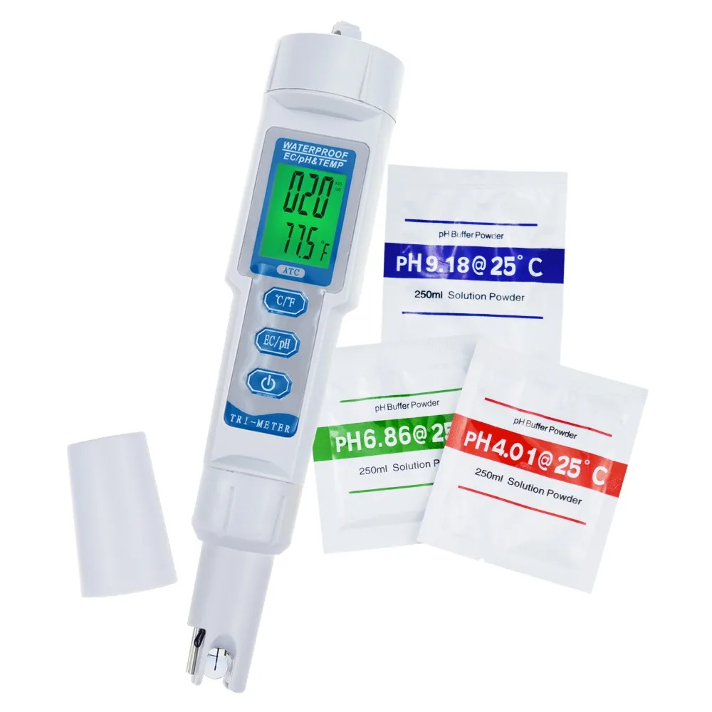 

Pen Type 3 in 1 Multi-Parameter Tester Water Quality Tester Acidometer with ATC Function & Replaceable Electrode Probe