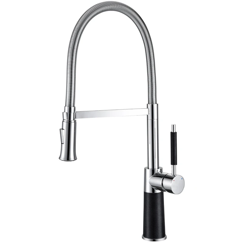 Spring Style Kitchen Faucet Brushed Nickel Faucet Pull Out Torneira All Around Rotate Swivel 2-Function Water Outlet Mixer Tap Spring Style Kitchen Faucet Brushed Nickel Faucet Pull Out Torneira All Around Rotate Swivel 2-Function Water Outlet Mixer Tap