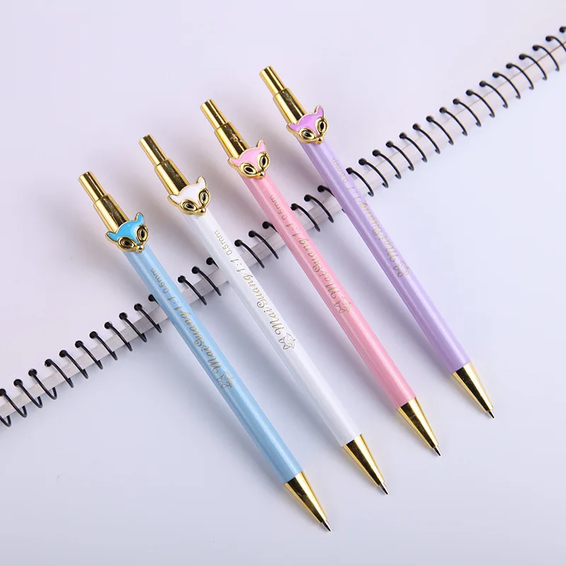 

2 pcs/1 lot Four-leaf clover press Mechanical Pencils School Office Supply Student Stationery Kids Gift Automatic Pencil