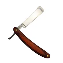 Профессиональный прямой край из нержавеющей стали формирователь Парикмахерская бритва складной нож для бритья дерево рукоять из микарты винтажная бритва