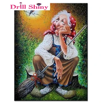 

Crafts Needlework Diy Diamond painting Cross stitch cartoon Witch Diamond embroidery pattern square Rhinestones Paste painting
