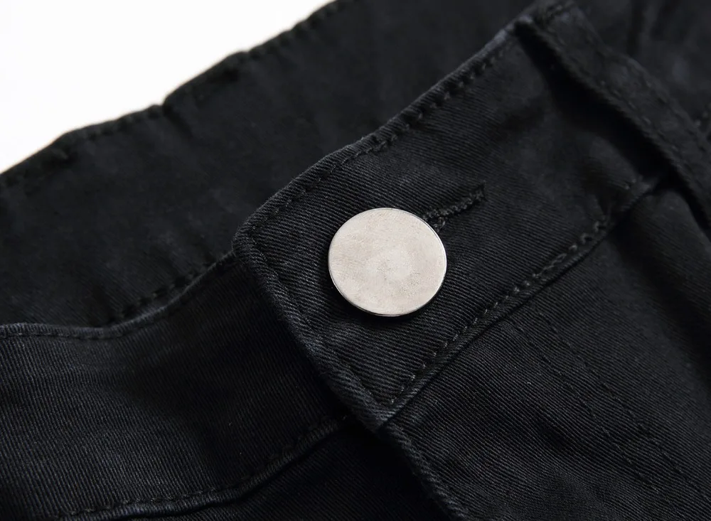 2019 новые дизайнерские мужские байкерские джинсы, черные модные джинсовые брюки с принтом, высокая эластичность, мужские узкие брюки