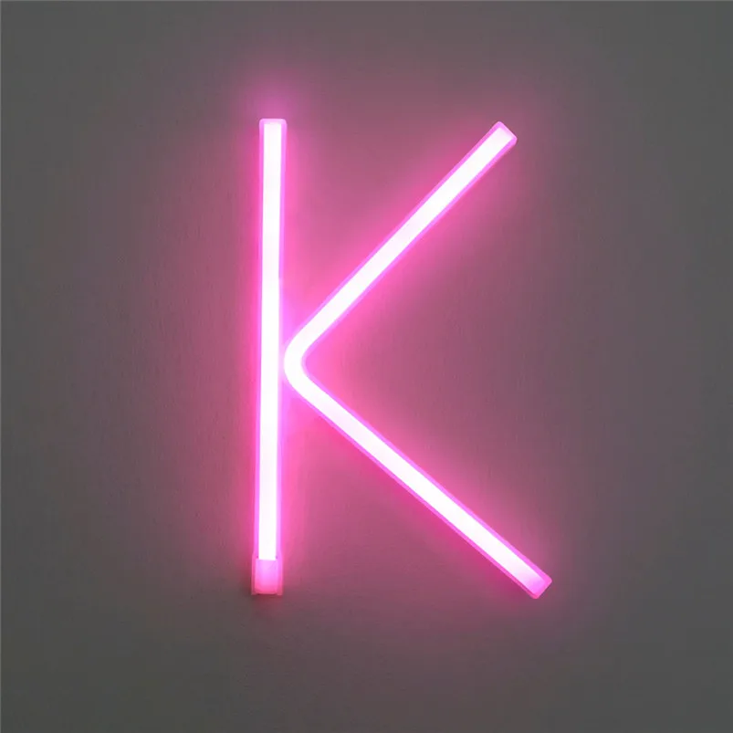 LED Letter Night Lights Plastic Light Up Letters Standing Hanging Warm Pink Light Home Decor Luces Led Decoracion 40JUL2223