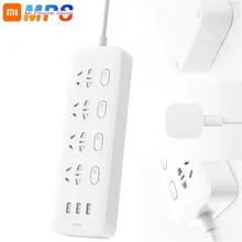 Оригинальная Xiaomi Mi розетка с разъемом питания 4 порта 4 переключателя подуправления 3 разъема USB Quick Charge 2,0 удлинитель для двери безопасности