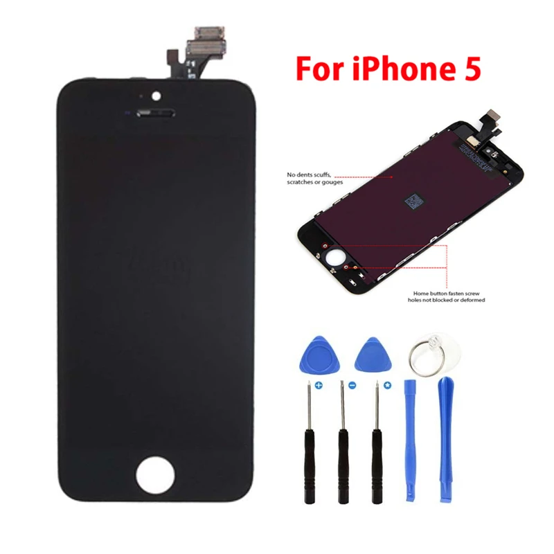 

Display for Iphone 5 LCD Touch Replacement Screen Digitizer Assembly AAA For Iphone 5 Screen Solid Black Color