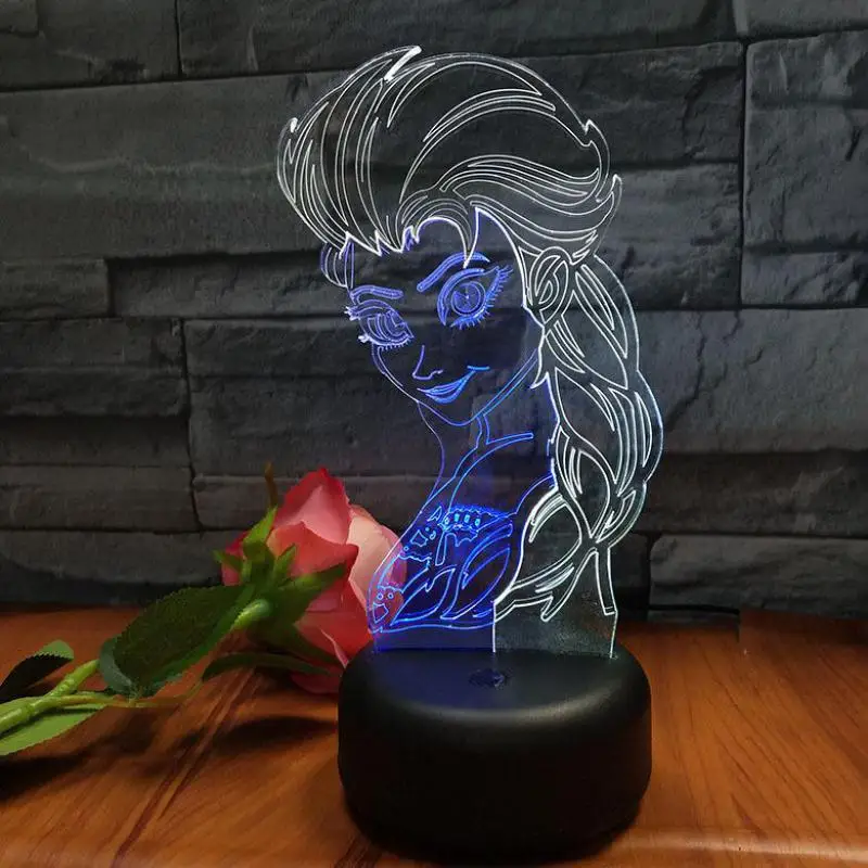 Красивая девушка визуальный ночной 3D светильник креативный Рождественский подарок на день рождения Настольная лампа для спальни настольная лампа
