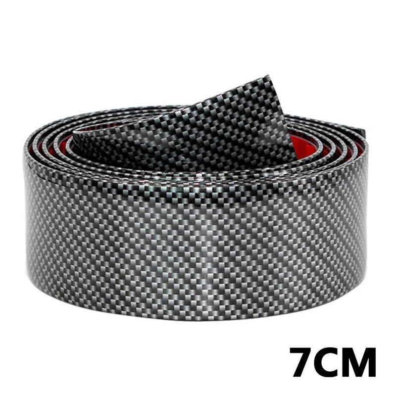 

Black Accessories Car Parts Door Replacement 2.5m*7cm Scuff Sticker Sill Protector Panel 4D Carbon Fiber Rubber
