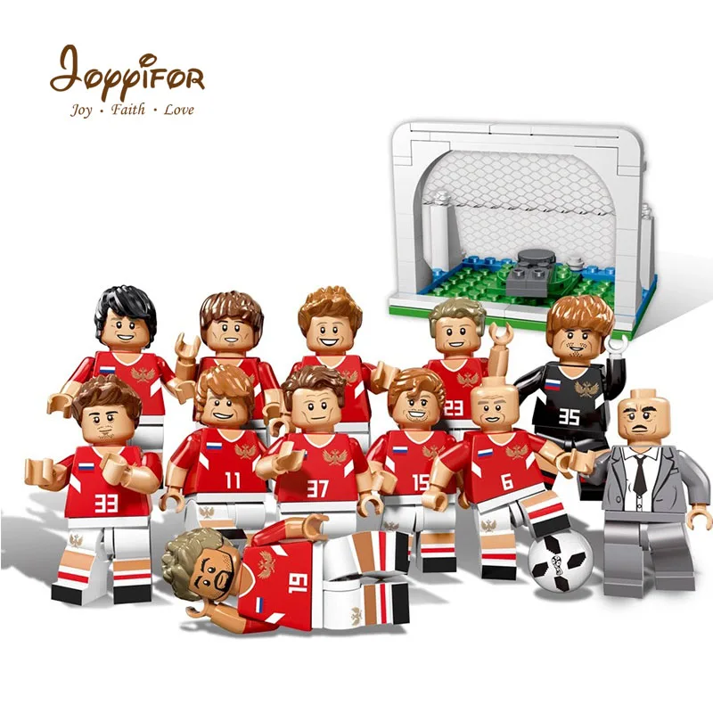 

Joyyiforworld cup Football Field Model team sport Figures England Brazil Argentina team Building Block Compatible Legoingly city