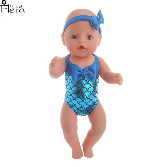 Special Offers Fleta Doll Clothes 3color Cute Summer Swimwear for 18 inch American Girlor 43cm born baby  Doll Accessories Children's Day Gift 