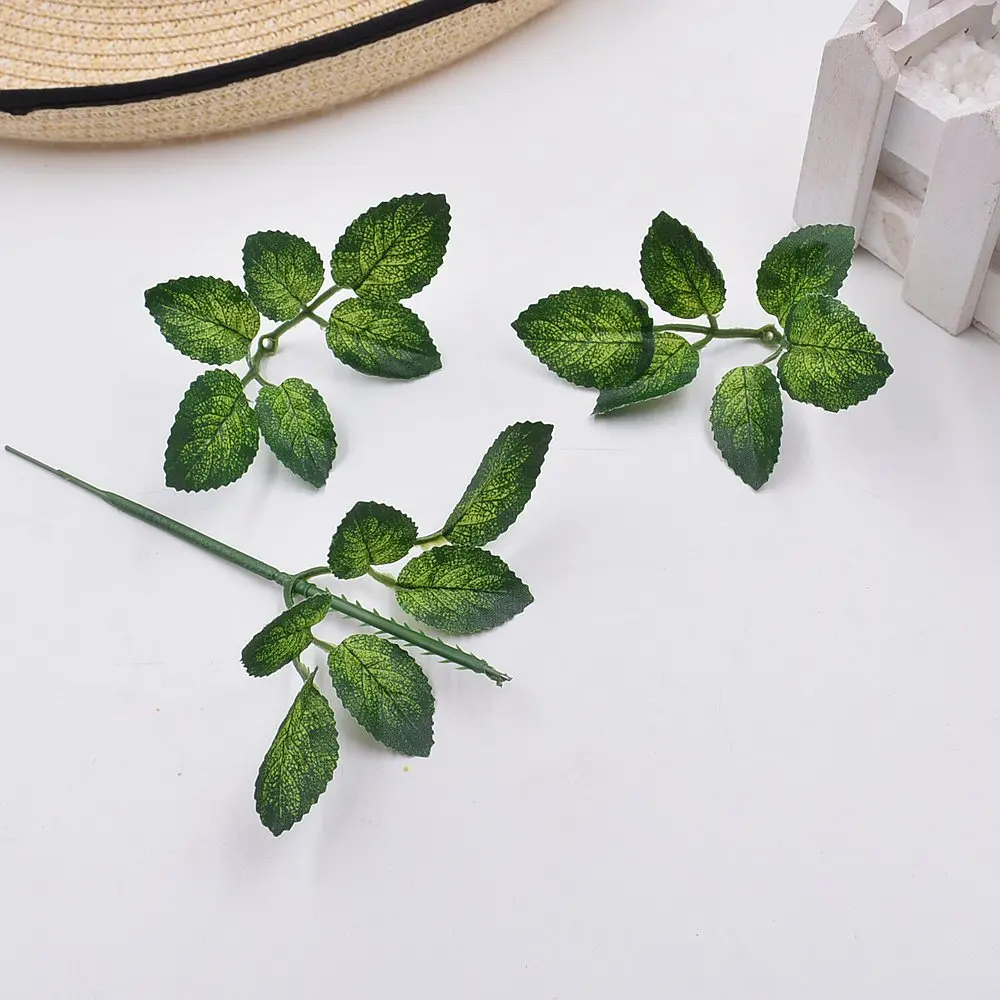 10pcs 6*10cm Artificial Green Leaf Flower Wedding Home Decoration Leaf DIY Scrapbooking Craft Fake Flowers