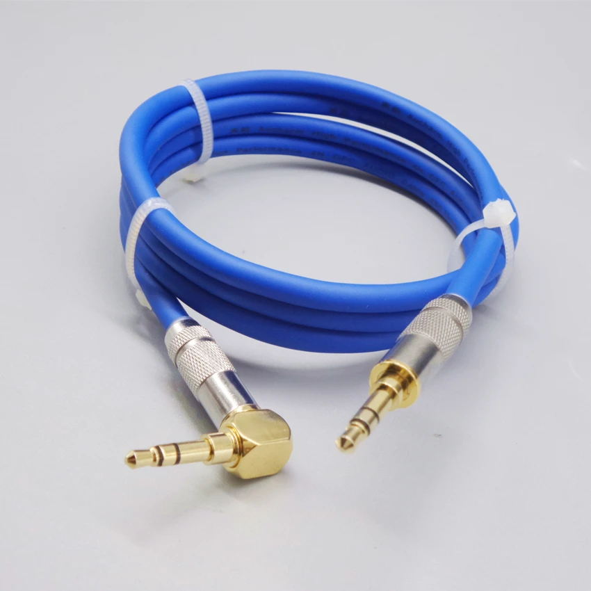 HiFi silvering 3 5mm audio cable 90 degree right angle flat jack 3 5 mm aux cable for car iPhone 3 headphone beats speaker aux