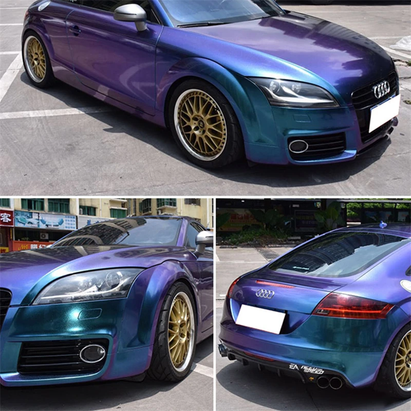 

BLUE to Purple Pearl Chameleon Vinyl Wrap Film Chameleon Car Sticker Air Release For Auto Macbook Size 1.52*20M/Roll Free Ship