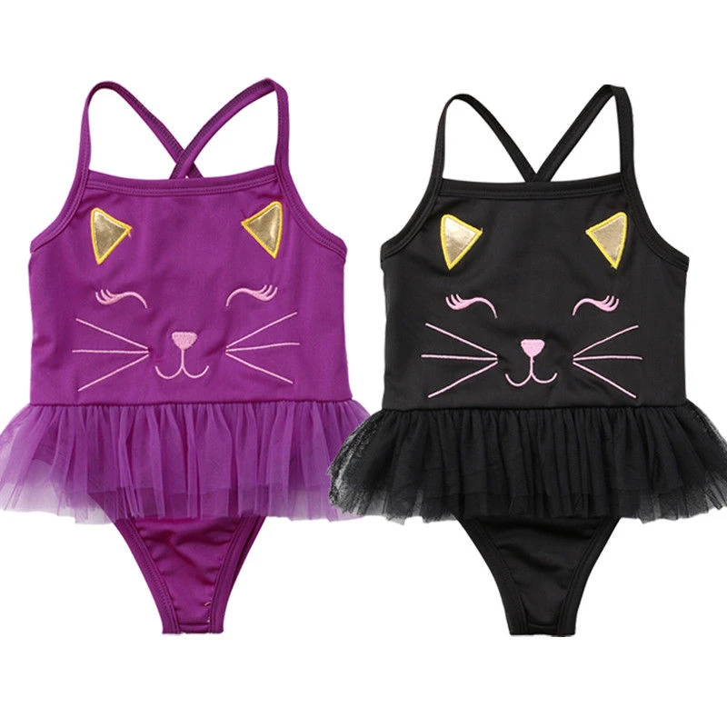 

Summer Girls Cartoon Cat Swimwear 2018 One Piece Swimsuit Bathing Suits Tutu Dress Backless Beachwear Biquini Maillot De Bain