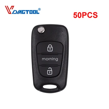 

VDIAGTOOL 50PCS KEY SHELL Replacement Car Key Case For Kia Transponder Key Shell For Kia Morning 3 buttons remote key shell