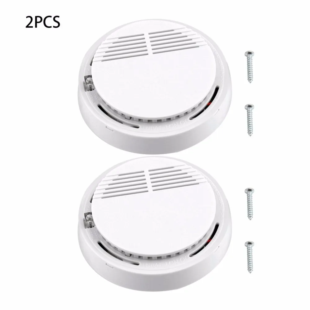 2Pcs Sensor Sensitive Photoelectric Home Independent alarm Smoke Detector Fire Alarm alone Sensor For Family Guard