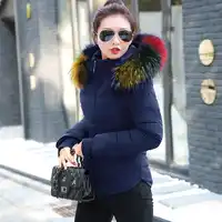 2019 Fashion Womens Winter Jackets Coats Parkas Women Outerwear Winter Jacket Multi-color large Artificial fur collar basic tops