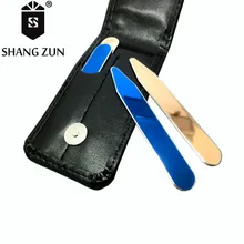 SHANG ZUN 4 PCS Double Mirror Polished Collar Stiffeners Stays Bones Set For Dress Shirt Men's Gifts