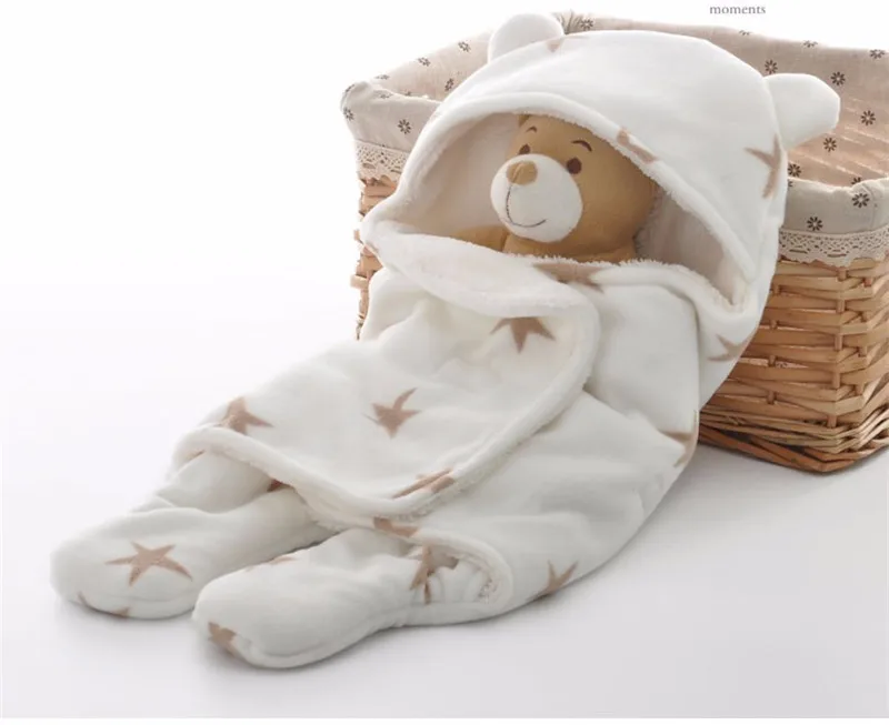 Детский спальный мешок; зимний теплый спальный мешок для новорожденных; мягкий флисовый Пеленальный мешок для младенцев; одеяло; Аксессуары для детского постельного белья