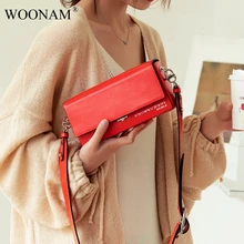 WOONAM для женщин модные дизайнерские сумки Топ скрыть из натуральной телячьей кожи геометрический лоскут сумка на плечо WB949