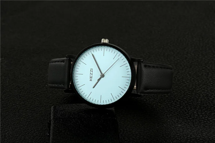 Kezzi брендовые водонепроницаемые женские черные часы для женщин, простые кварцевые часы с большим циферблатом, спортивные наручные часы, женские студенческие повседневные часы