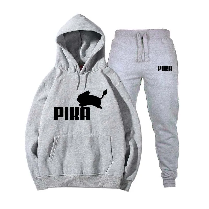 

Men's 2018Pleuche running sports suit plus velvet hooded sportswear sports suit warm running suit men