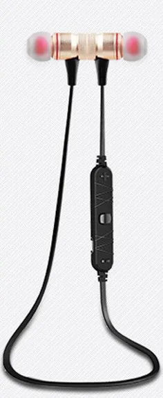 Беспроводные Bluetooth 4,0 наушники спортивные HiFi стереогарнитура с микрофоном для iPhone Xiaomi samsung - Цвет: Золотой