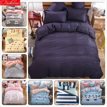 

4pcs Sets Full King Queen Twin Single Bedding Size Duvet Cover Bed linens Flat Bed Sheet Pillowcase 1.5m 1.8m 2m 2.2m Bedclothes