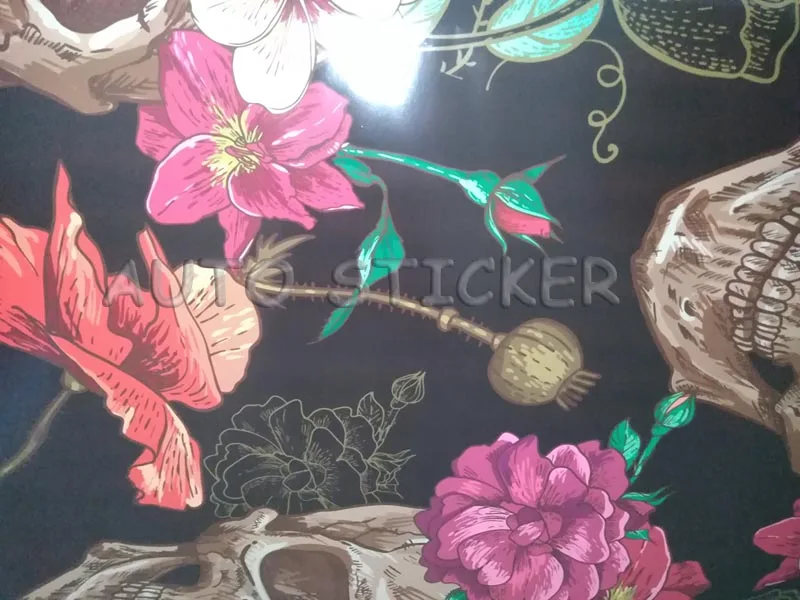 Flower Skull sticker bomb car wrapping 11