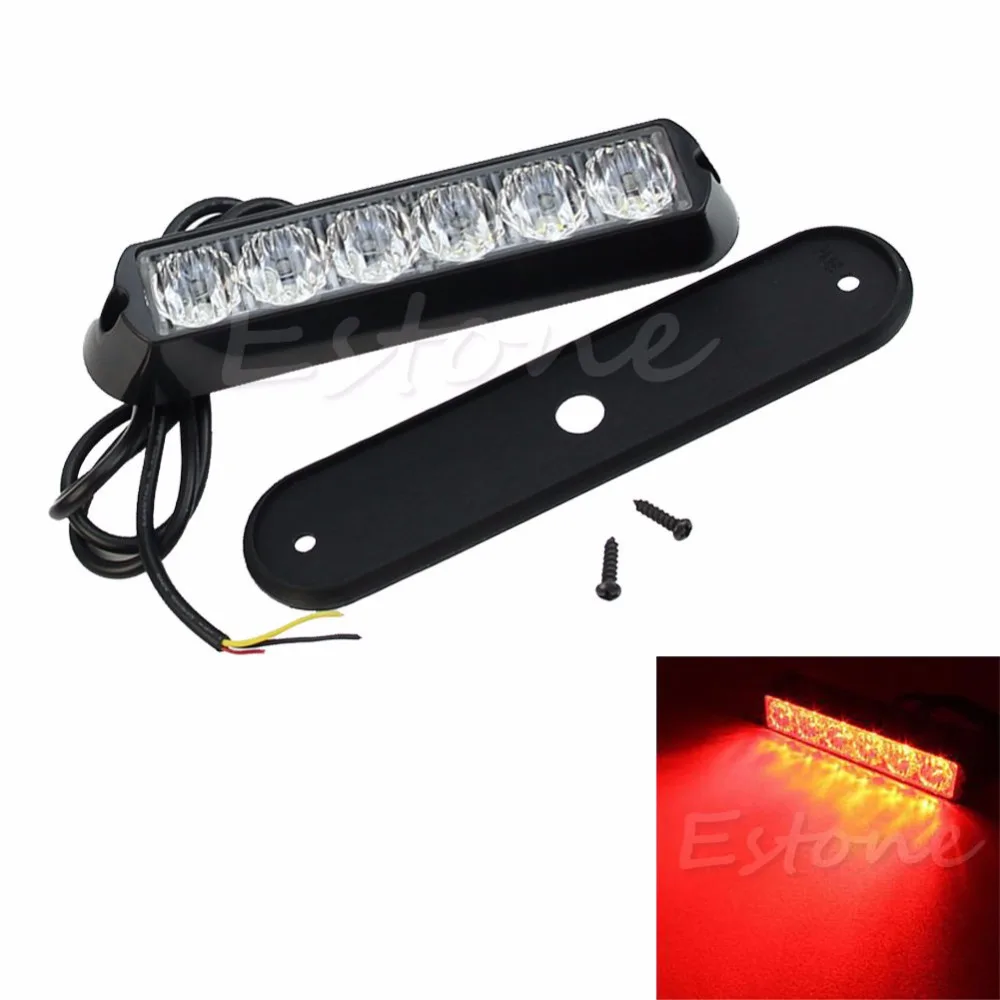 

CYAN SOIL BAY 6LED Car Truck 6 LED Red Light DRL Emergency Beacon Lamp Bar Hazard Strobe Warning