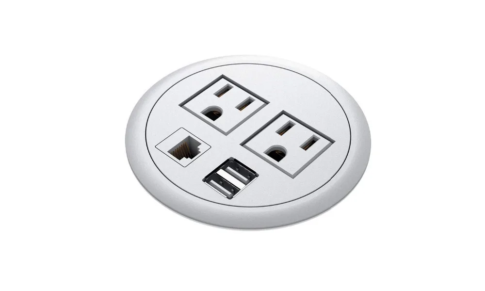 Втулка питания 2 выхода порта USB 1 RJ45 для разъема управления кабелем/офисного