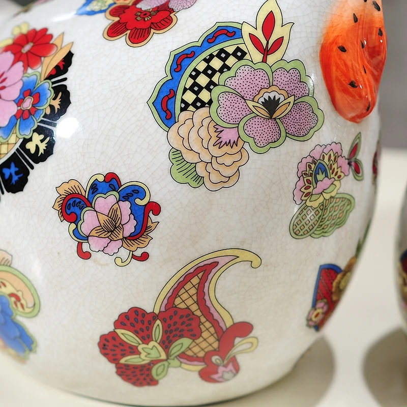 Высокое качество сад Керамика курицы украшения ремесла Лаки гостиная Big Rooster