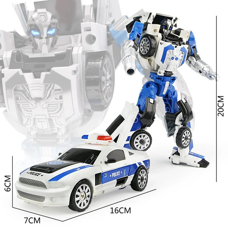 Полицейский Автомобиль трансформация сплав деформация робот 2 в 1 модель автомобиля автомобиль мальчики игрушки подарок