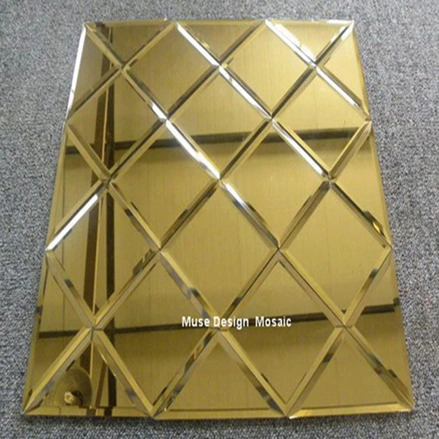 Us 329 99 Puzzle Art Golden Gl Mirror Mosaic Tile Showroom Lobby Ktv Display Ceiling Wall In Wallpapers From Home Improvement On