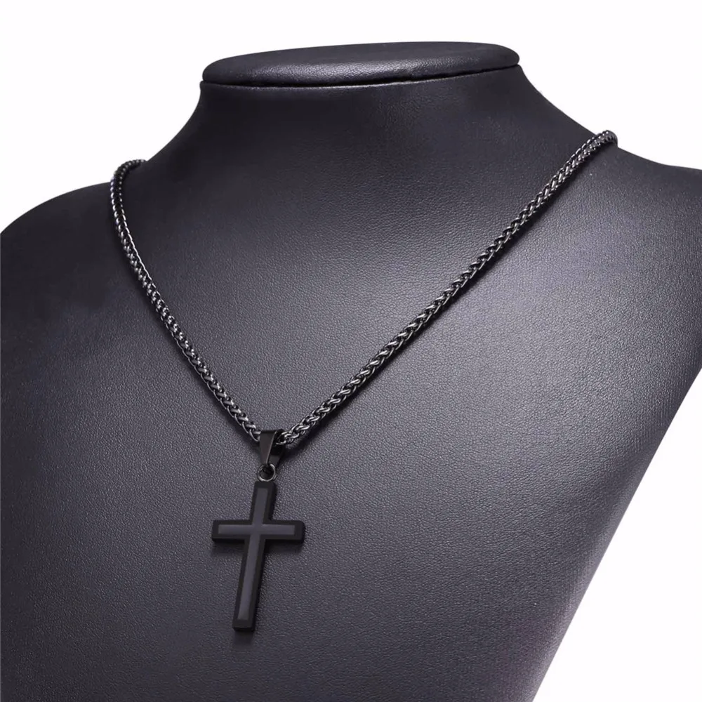 mens black cross pendant