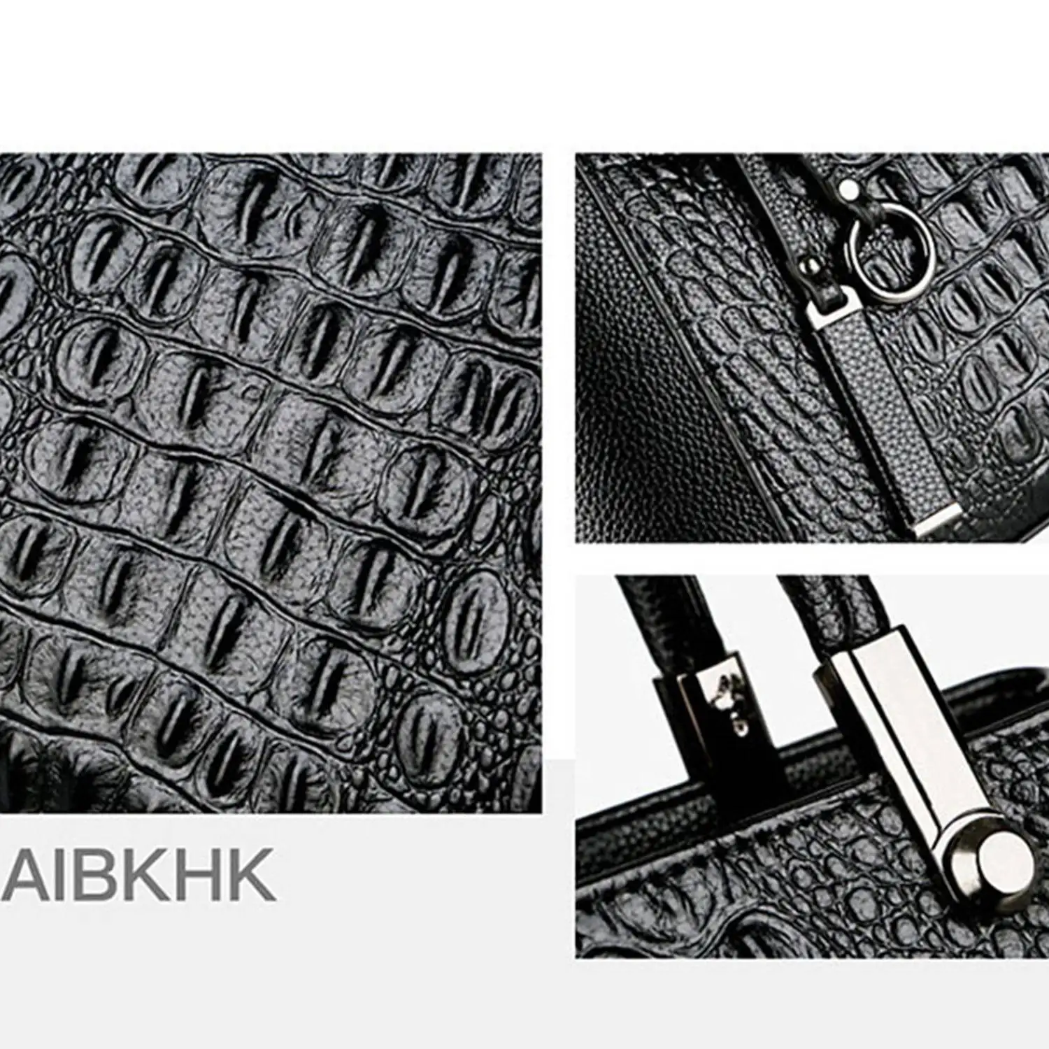 LJL-Aibkhk кожаные сумки Аллигатор плечо сумки через плечо для женщин черные Большие сумки Женская сумка-мессенджер