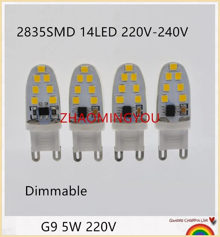 

YOU 1PCS Dimmable G9 LED Bulb 5W 220V 14LEDS LED G9 Lamp Light glass High Power LED Corn Bulb Replace Halogen Luz Lampada G9