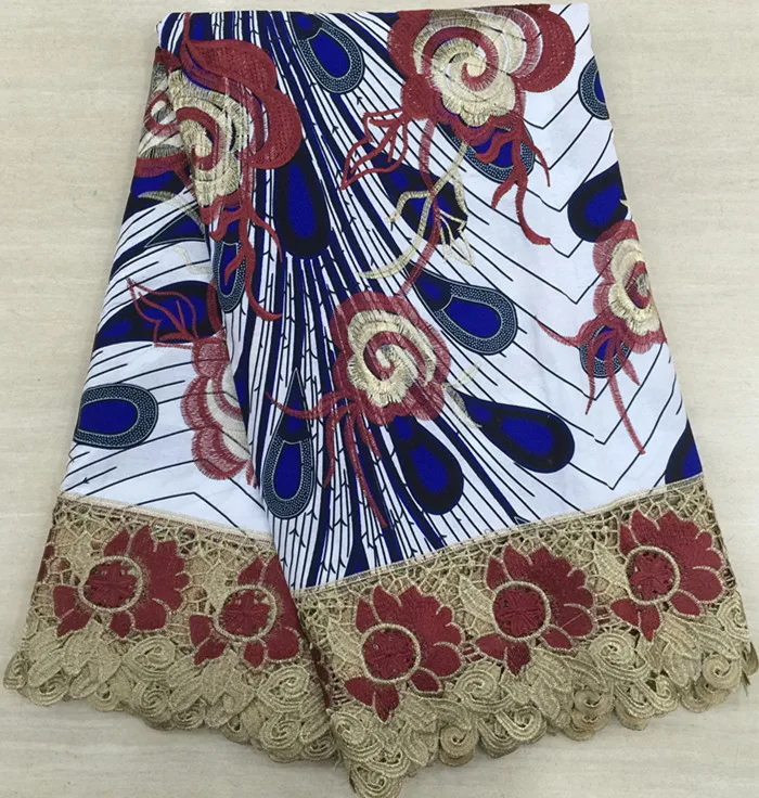 

Guipure lace fabric with wax african fabric african lace fabric 2019 high quality 6yards nigerian lace fabrics for dress PZ-A1