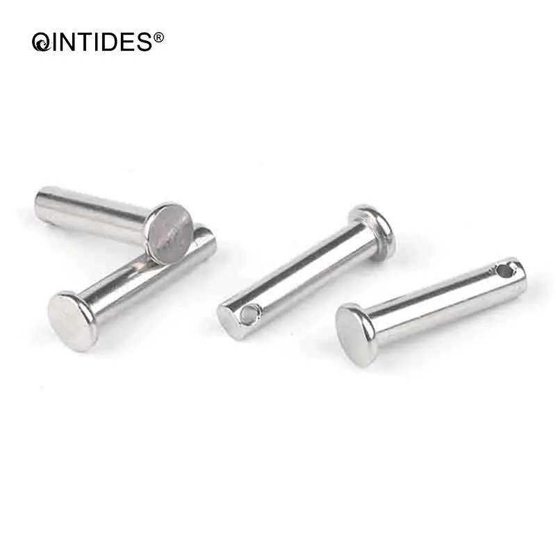 

QINTIDES M5 Clevis pins with head 304 stainless steel shaft flat head with hole pin bolt pin cylindrical pins