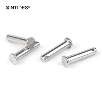 

QINTIDES M5 Clevis pins with head 304 stainless steel shaft flat head with hole pin bolt pin cylindrical pins