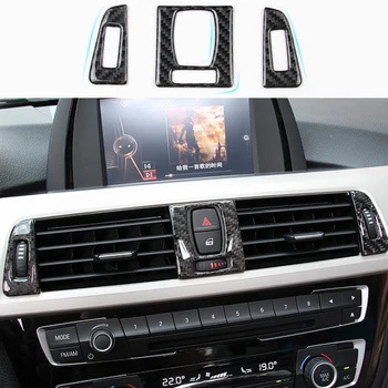 

3pcs Real Carbon Fiber Center Air Outlet Cover Trim For BMW 3 Series F34 F30 F31 2016-2017
