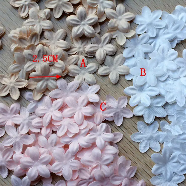 

colorful fabric flowers petals, white rosette petals, chiffon rosette, bridal flower, corsage, 100pcs, SH345