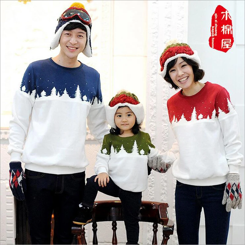 Christmas Sweaters Family Matching Mother Daughter Clothes Kids